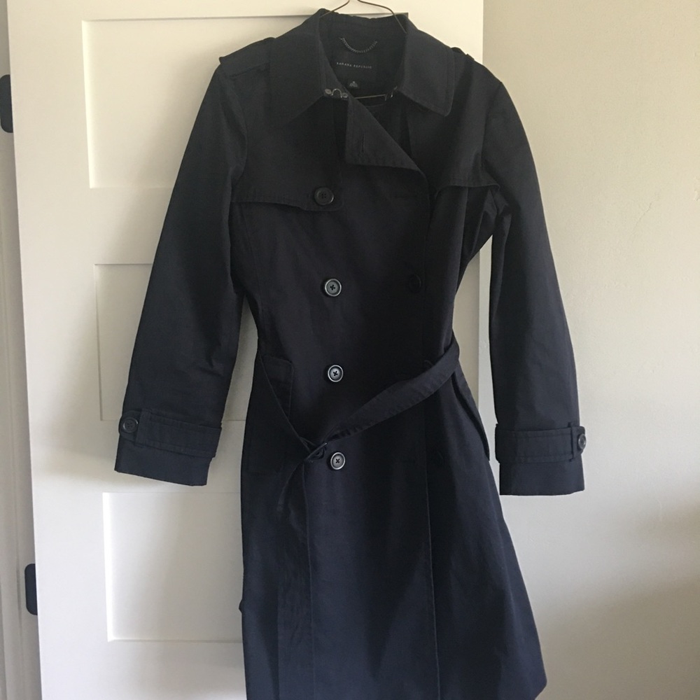 Banana Republic Sophisticated Classic Navy Trench Coat